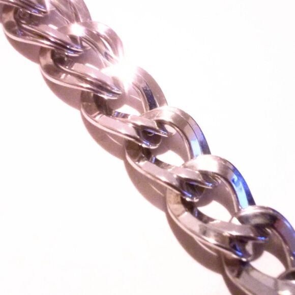 Vintage Monet Chunky Silver Tone Chain Link Bracelet - Picture 1 of 4